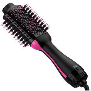 Brand New - REVLON One-Step Hair Dryer Volumizer Hot Air Brush, Black & Pink